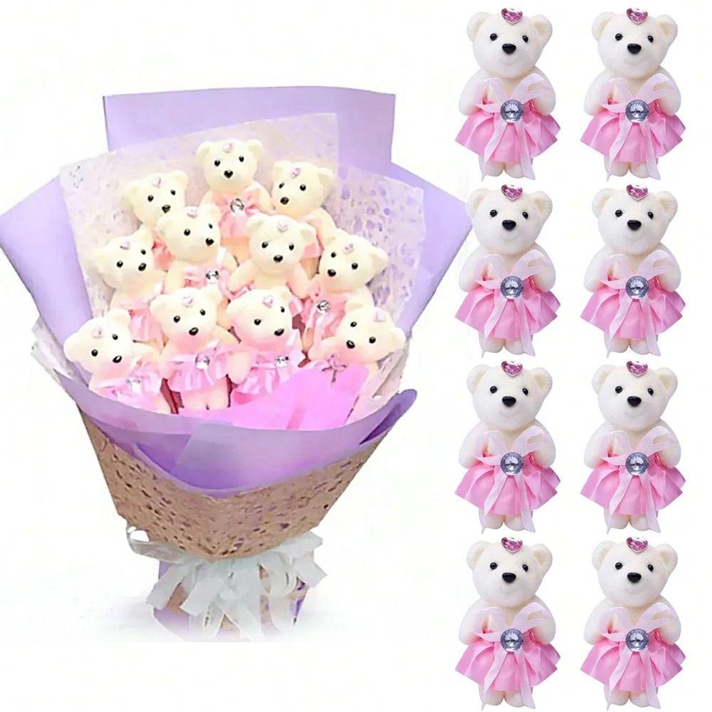 10 шт./набор плюшевых кукол, медведей, плюшевых пенопластовых игрушек, плюшевых животных, мультяшных букетов, кукол, детей, игрушки кофейный