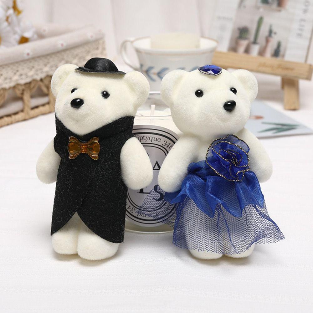 10 шт. плюшевых животных медведей, плюшевых пенопластовых игрушек, парных медведей, мультяшных букетов, кукол, подружек белый