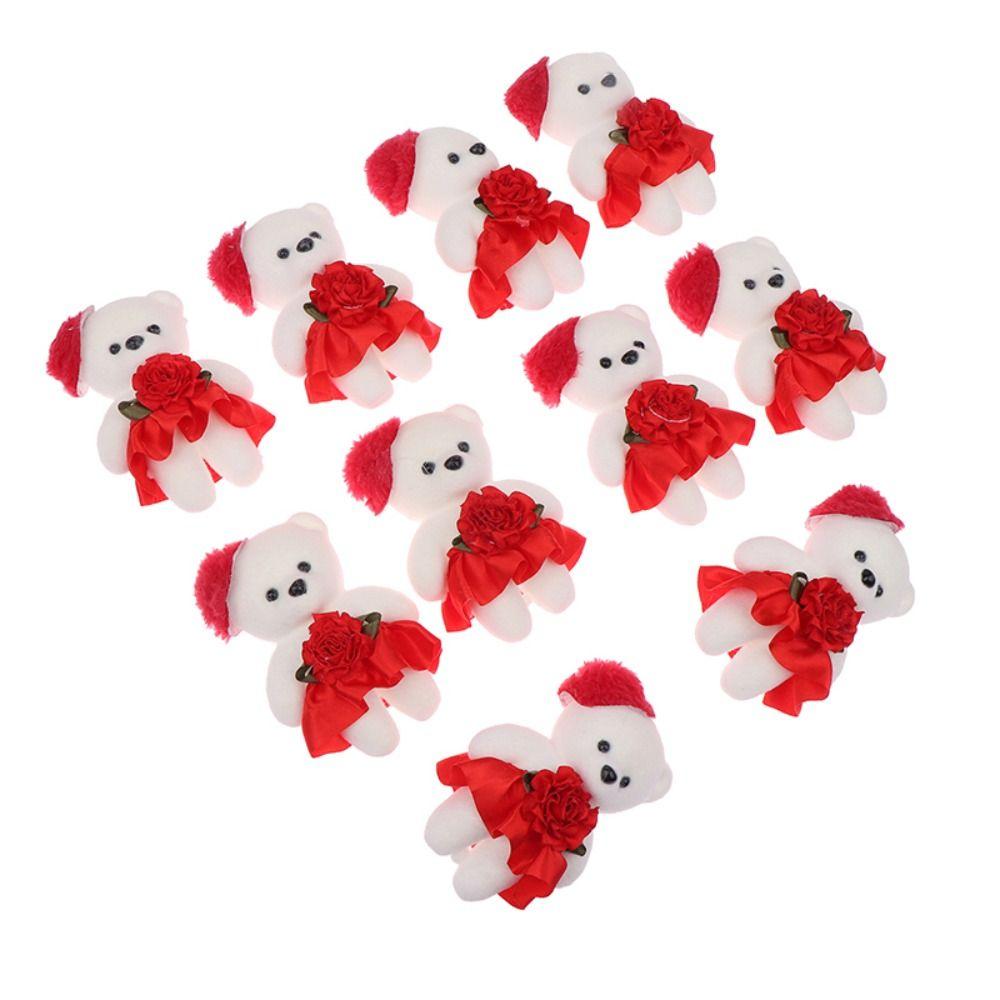 10 шт./набор плюшевых кукол, медведей, плюшевых пенопластовых игрушек, плюшевых животных, мультяшных букетов, кукол, детей, игрушки красный