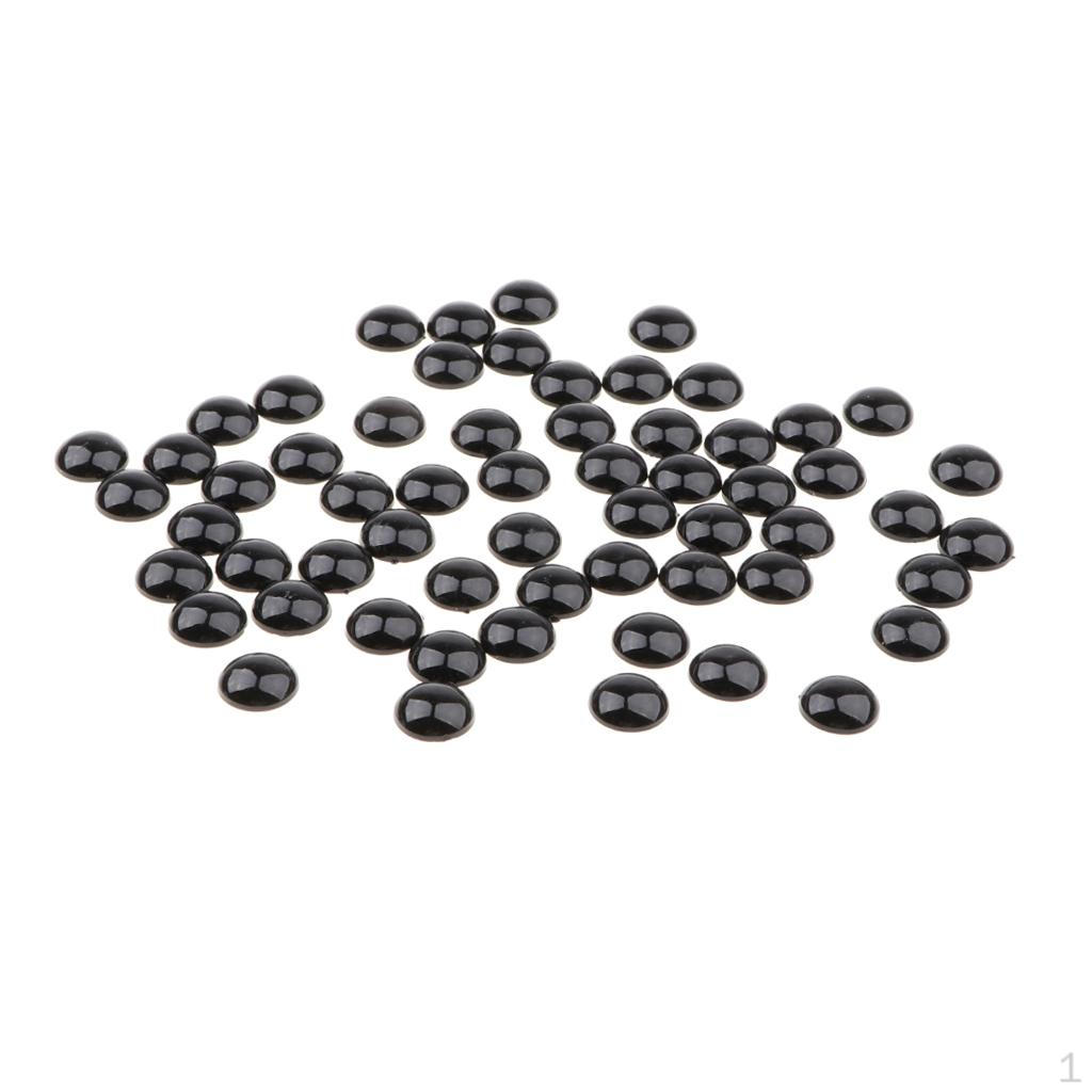 60 штук черных пластиковых плюшевых мишек диаметром 14 мм, мягких игрушек, плюшевых кукол-животных